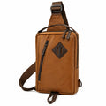 Borsa monospalla 17 x 8 x 31 cm in similpelle marrone per uso quotidiano con tracolla regolabile