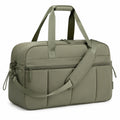Borsone da viaggio 50 x 25 x 30 cm in tessuto sintetico verde oliva con tracolla e tasche