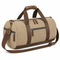 Borsone da viaggio 50 cm in tela beige e marrone con tracolla regolabile
