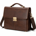 Borsa portadocumenti 38 x 10 x 30 cm in similpelle marrone - tracolla regolabile
