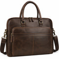 Borsa portadocumenti 40 cm in similpelle marrone - stile vintage con tracolla