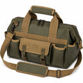 Borsa da viaggio 45 x 24 x 28 cm in tessuto verde militare con tracolla regolabile e tasche esterne