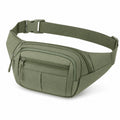 Marsupio 32 cm in tessuto verde oliva con tasche zip regolabile