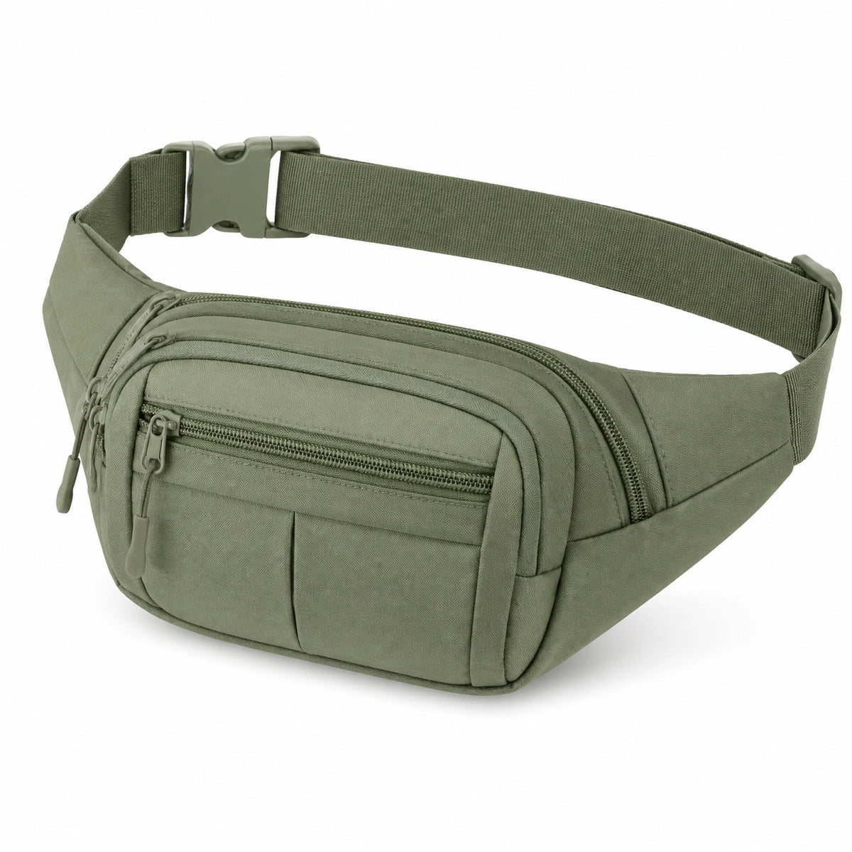 Marsupio 32 cm in tessuto verde oliva con tasche zip regolabile