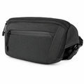 Marsupio 26 x 8 x 15 cm in tessuto sintetico nero con tasche e cintura regolabile