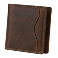 Portafoglio uomo 12 x 9.5 x 2 cm in similpelle marrone - bifold con scomparti per carte