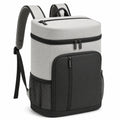 Zaino 30 x 20 x 42 cm in tessuto grigio e nero con tasche multiple